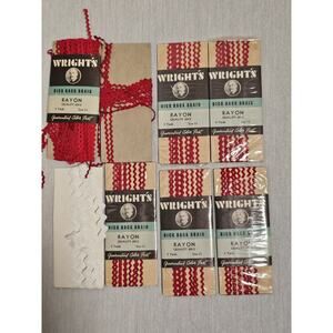 Wrights Rayon Braid Lot Of 8 - Wrights Rick Rack Braid Rayon NIP VTG Rayon Braid